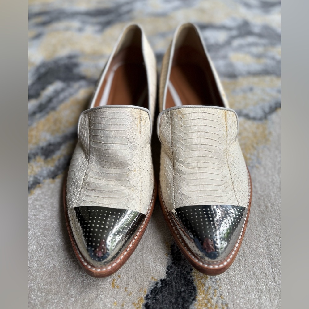 Rachel Roy Cream and Silver Loafers